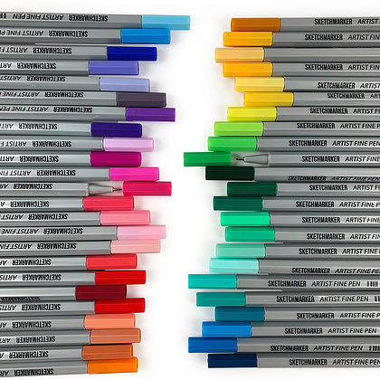 Ручка капиллярная "Sketchmarker", 0.4 мм, зеленый флуоресцентный - 5
