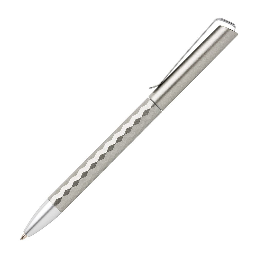 Ручка шариковая автоматическая Xindao "X3.1", 1.0 мм, серый, серебристый, стерж. синий - 2