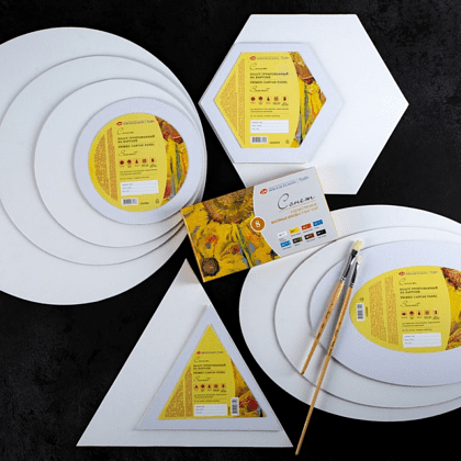 Холст на картоне овальный "Сонет", 25х35 см, хлопок, 280 г/м2, среднее зерно - 5