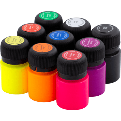 Краска акриловая по ткани "Декола неон", набор 9 цветов, 20 мл, банки - 8
