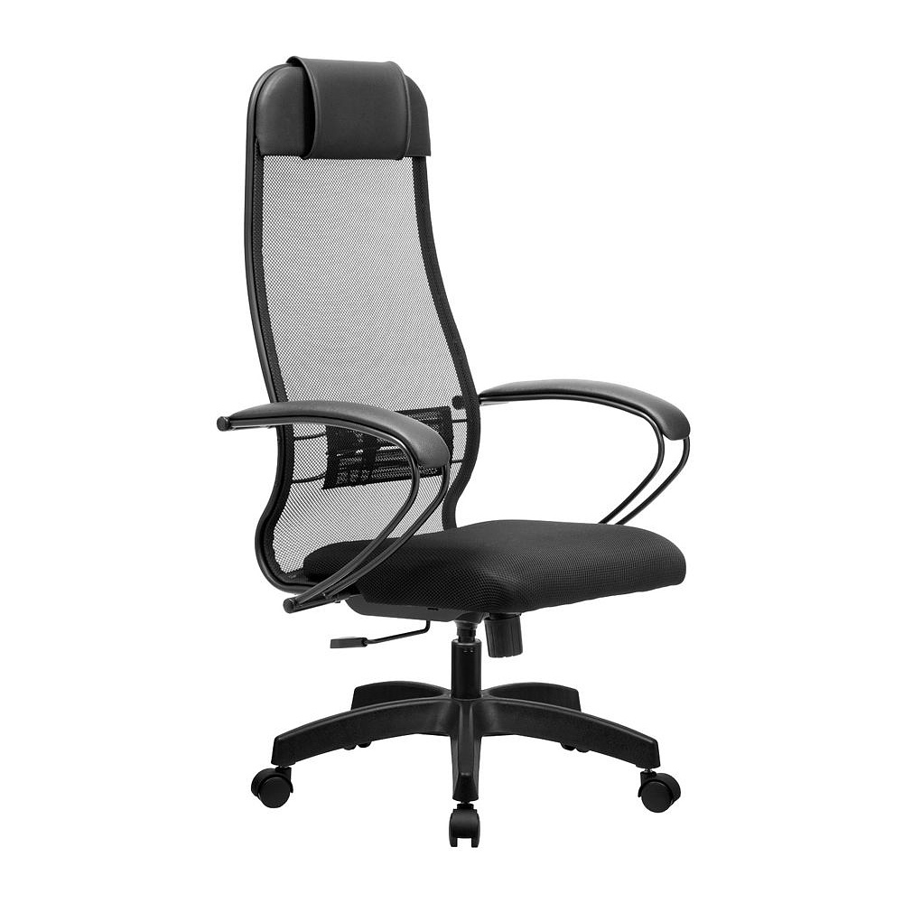 Кресло для руководителя "Metta SU-1-BP Комплект 11 PL", сетка, пластик, черный