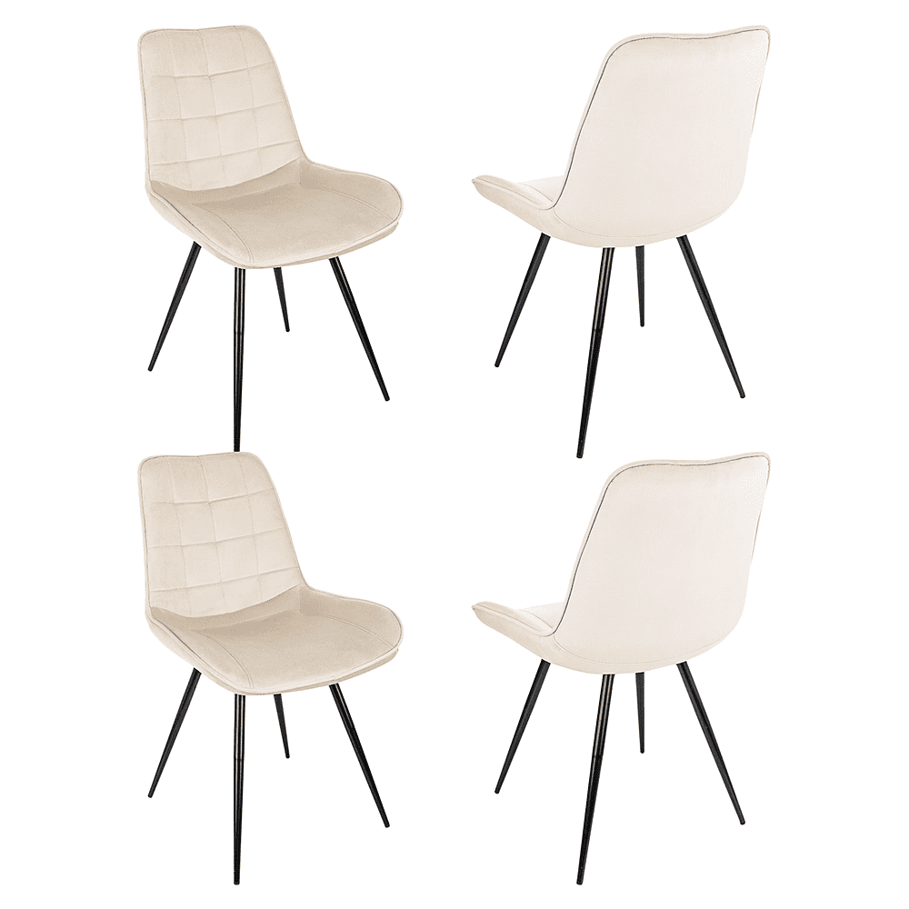 Стул Бюрократ "CH-K2_4", ткань, бежевый, металл, черный, комплект 4 штуки