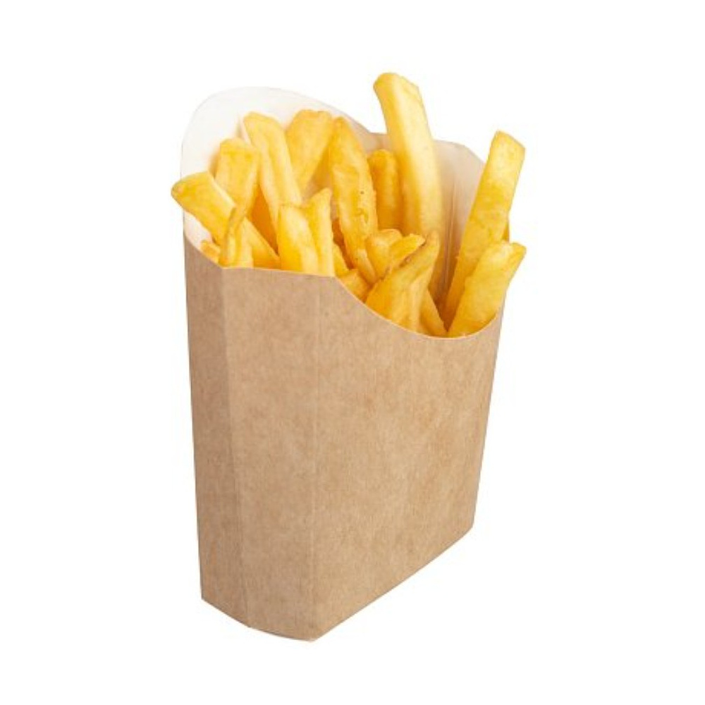 Контейнер бумажный для картофеля фри, 84х54х120 мм, 400шт/упак, крафт - 6