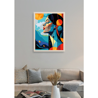 Картина по номерам "Женский портрет абстракция" - 3