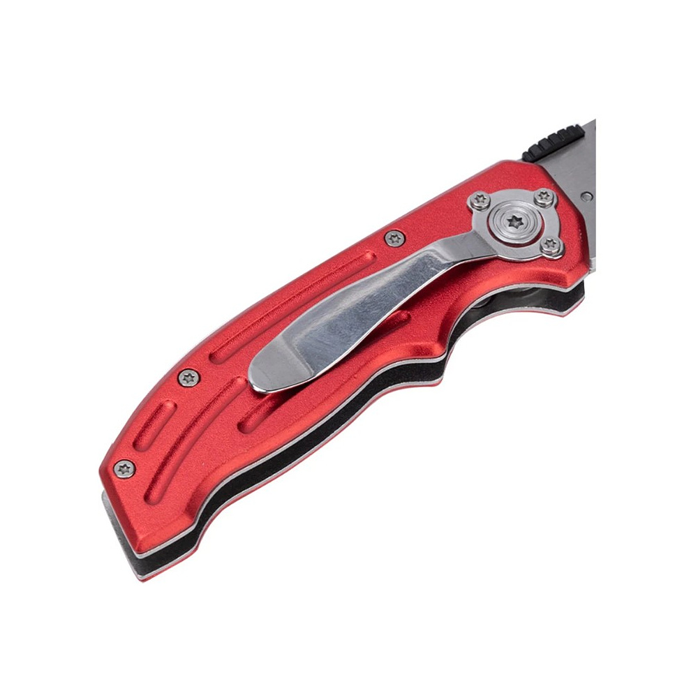 Нож строительный складной Deli RS EDL040, трапеция, 19T, красный - 5