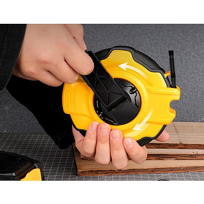 Рулетка "Deli 9920", 20 м, желтый, черный - 3