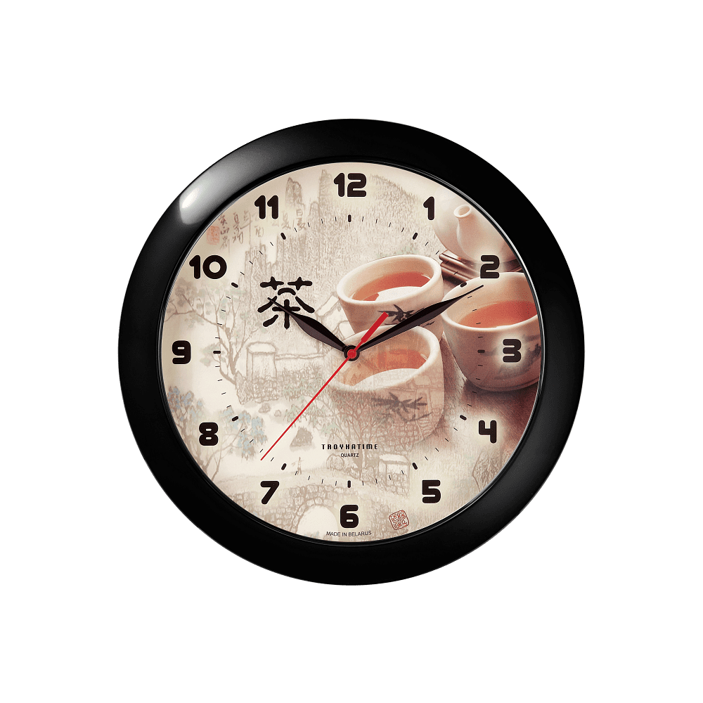 Часы настенные "992566", стекло, 290 мм, черный