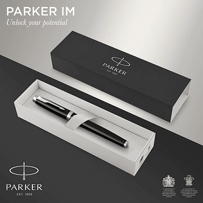 Ручка перьевая Parker "IM Black Lacquer CT", M, металлическая, подарочная упаковка, черный, патрон черный - 10