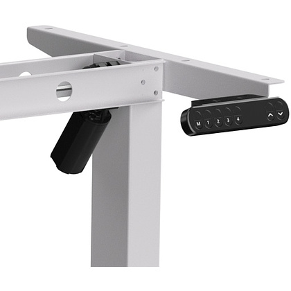 Стол с электроприводом WellDesk Basic 1300x675х18 белый/дуб канзас коричневый (9191460+9072451) - 3