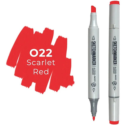 Маркер художественный "Brushmarker", двухсторонний, O22 алый