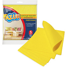 Салфетка универсальная вискозная "Azur. Домашняя", 35x30 см, желтый, 5 шт./уп.