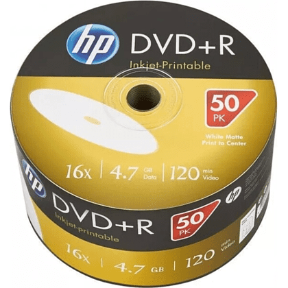 Диск HP DVD+R, 4.7 Гб, 16х, 50 шт, Printable