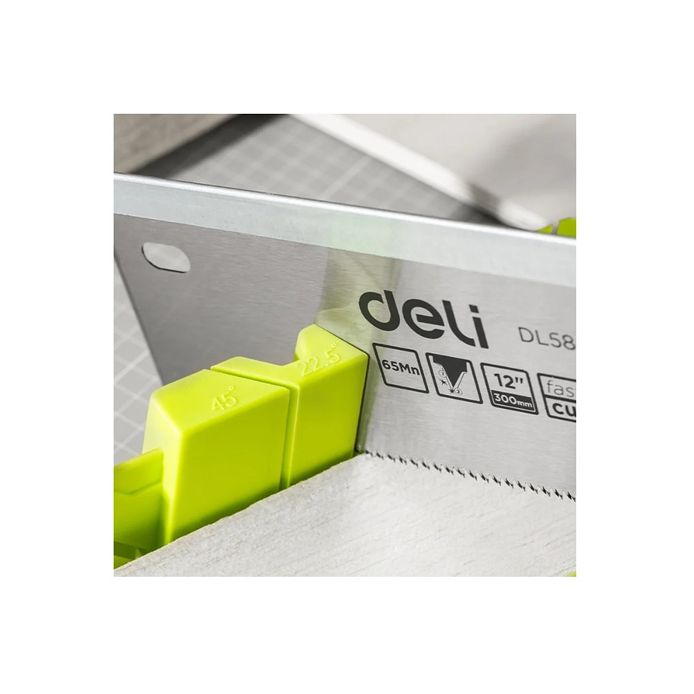 Стусло с ножовкой Deli GS EDL580900, 22.5°/45°/90°, 13 TPI, 300 мм, черный, зеленый - 19