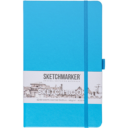 Скетчбук "Sketchmarker", 13x21 см, 140 г/м2, 80 листов, синий неон