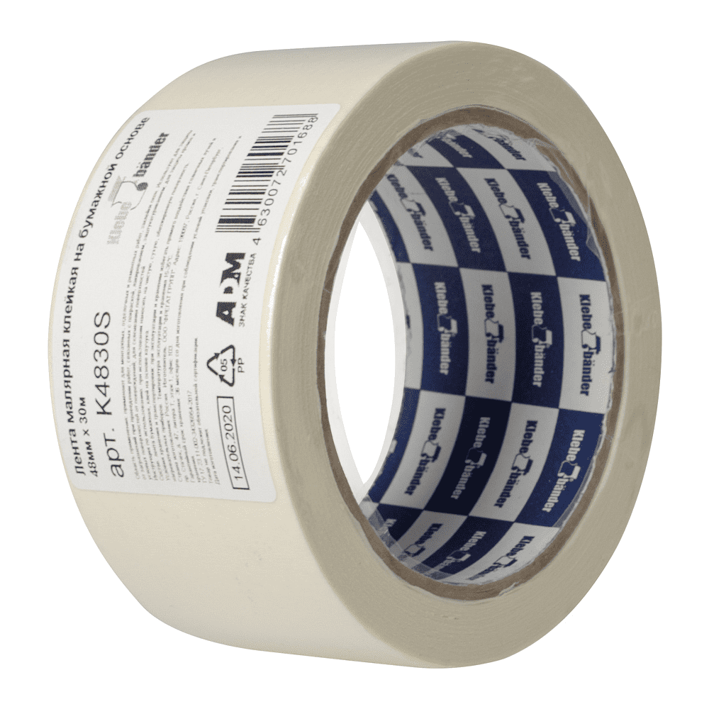 Лента малярная бумажная, 48ммx30м Klebebänder (K4830S) 115 мкн, в и/у