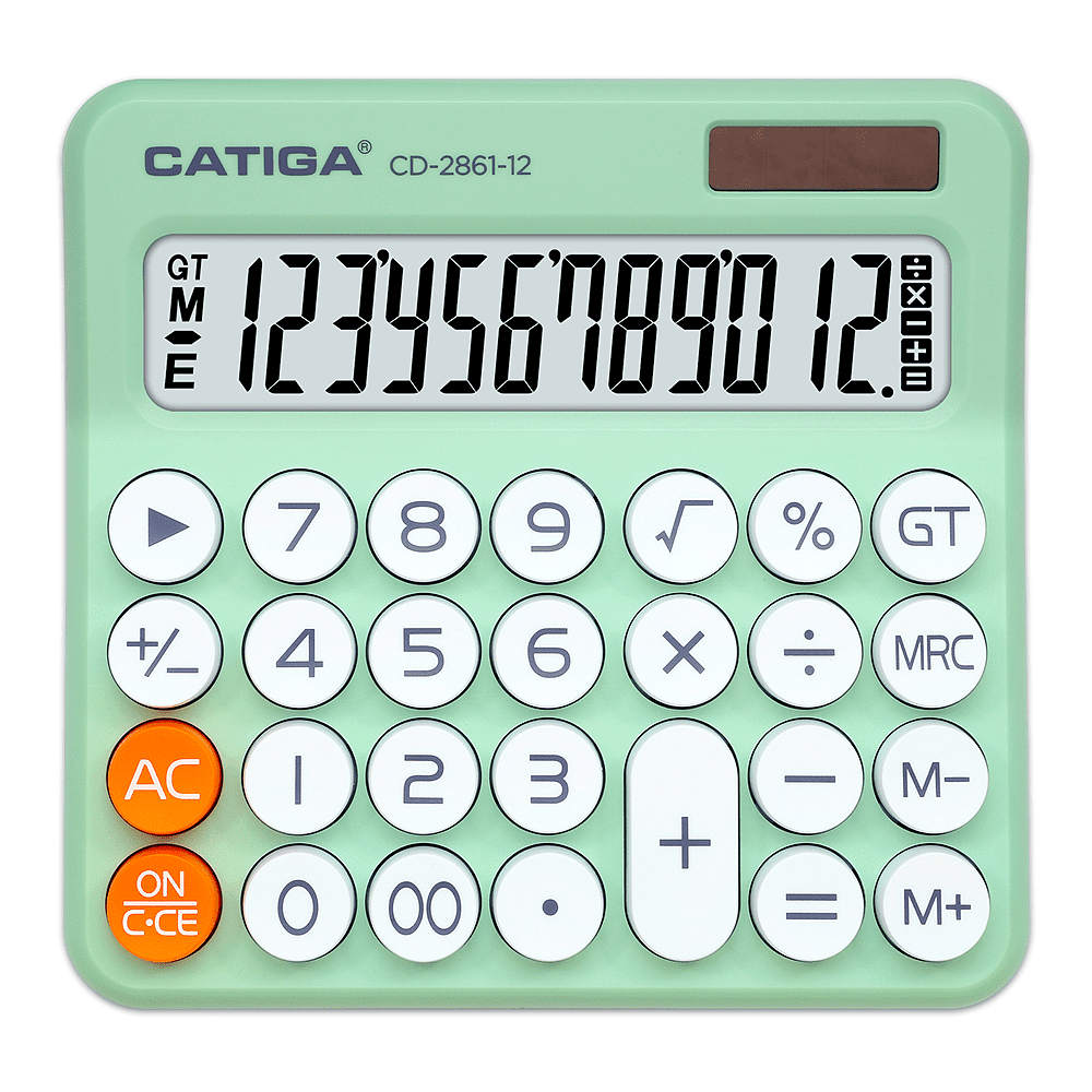 Калькулятор настольный CD-2861-12 Catiga, 12-разрядный, пластик, светло-зеленый