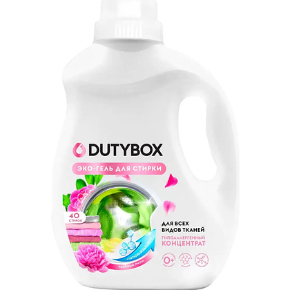 Средство для стирки Dutybox 2в1, 1 л, экологичное, с пятновыводителем, гель-концентрат, цветочный аромат