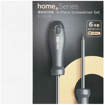 Набор отверток Deli HS EHT1006, 6 шт, Soft Touch, черный - 7
