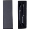 Набор ручек "Shadow": ручка шариковая автоматическая и роллер, черный, серебристый - 2