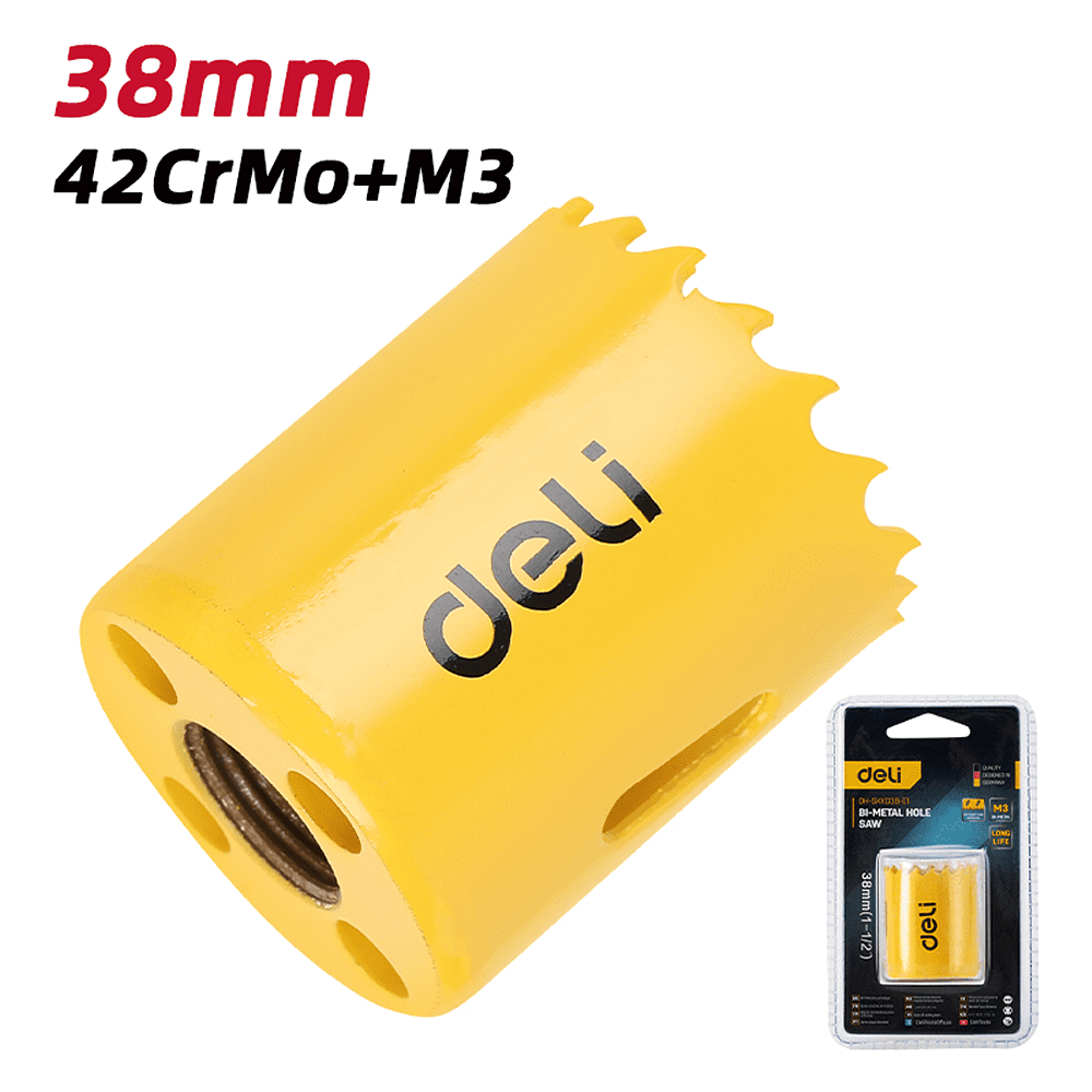 Коронка биметаллическая Deli YS EDH-SKK038-E1, 38 х 38 мм, М14 - 4