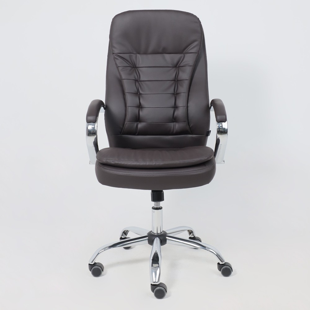 Кресло для руководителя AksHome "Richard new", экокожа, металл, коричневый - 7
