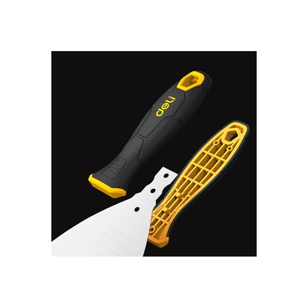 Шпатель нержавеющий Deli YS EDL-HD2-5, 63 мм, ручка 2K, черный, желтый - 6