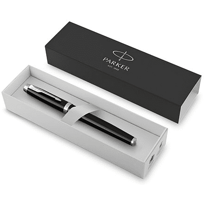 Ручка перьевая Parker "IM Black Lacquer CT", M, металлическая, подарочная упаковка, черный, патрон черный - 3
