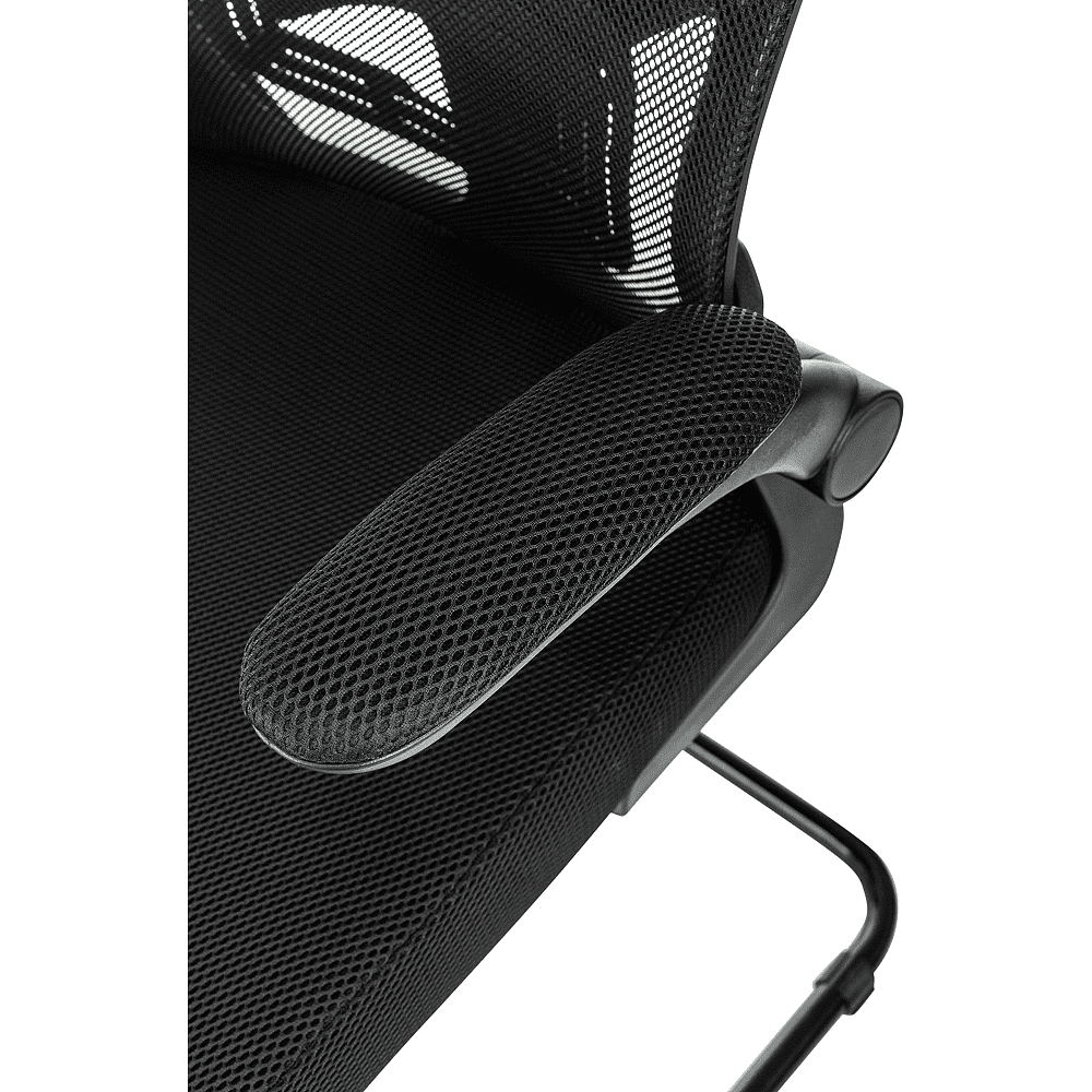 Кресло на полозьях Бюрократ "MC-109", сетка, ткань, металл черный, черный - 4