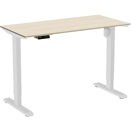 Стол с электроприводом WellDesk Light 1300x675х18 белый/сосна аланд полярная (9116310+9072455)