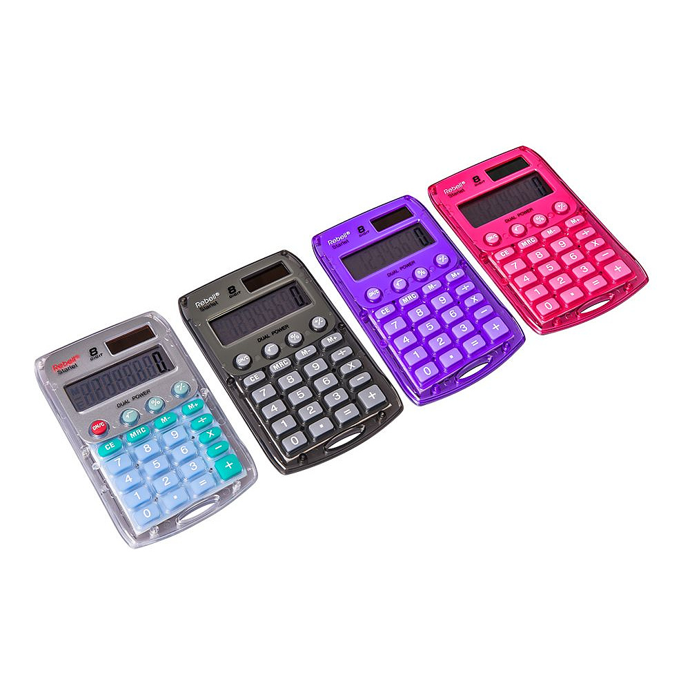 Калькулятор карманный Rebell "StarletV WB", 8-разрядный, фиолетовый - 5