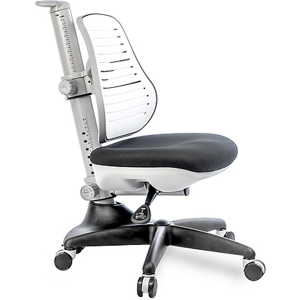Кресло детское Comf-Pro С3 317 Chair, пластик, ткань, белый, черный, пластик, корпус черный, серый, с чехлом салатовым