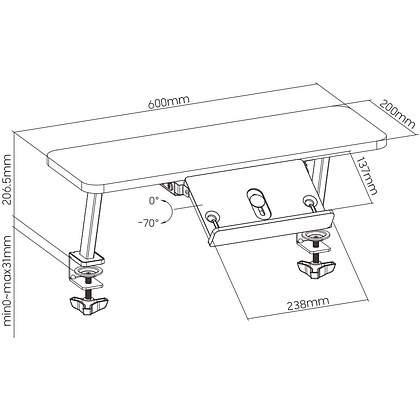 Комплект Ergosmart ученический Smart 80: стол E602 GREY, полка к столу E611 WHITE, накладка Е511 - 12