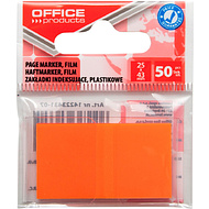 Закладки Office products, 25х43 мм, 50 штук, оранжевый