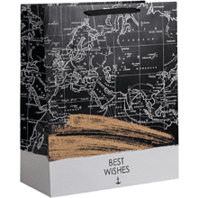 Пакет бумажный подарочный "Best wishes", 49х40х19 см