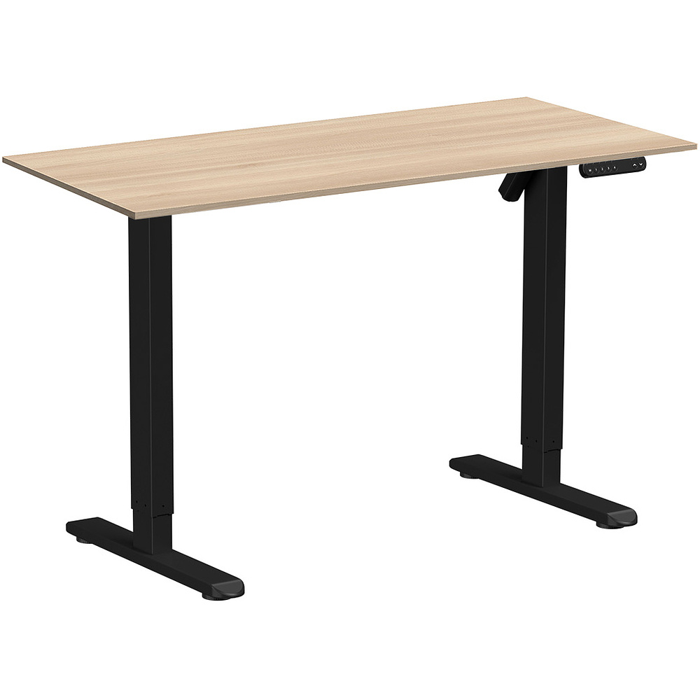 Стол с электроприводом WellDesk Basic 1300x675х18 черный/акация лэйкленд (9191456+9072453)