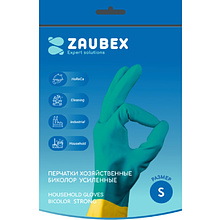 Перчатки латексные хозяйственные Zaubex БИКОЛОР