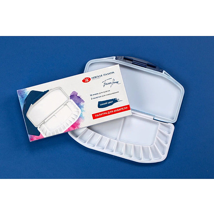 Палитра пластиковая "Белые ночи", прямоугольная, 16 ячеек, с крышкой - 2