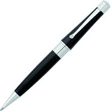 Ручка шариковая автоматическая Cross "Beverly Black Lacquer", 0.7 мм, черный, стерж. черный