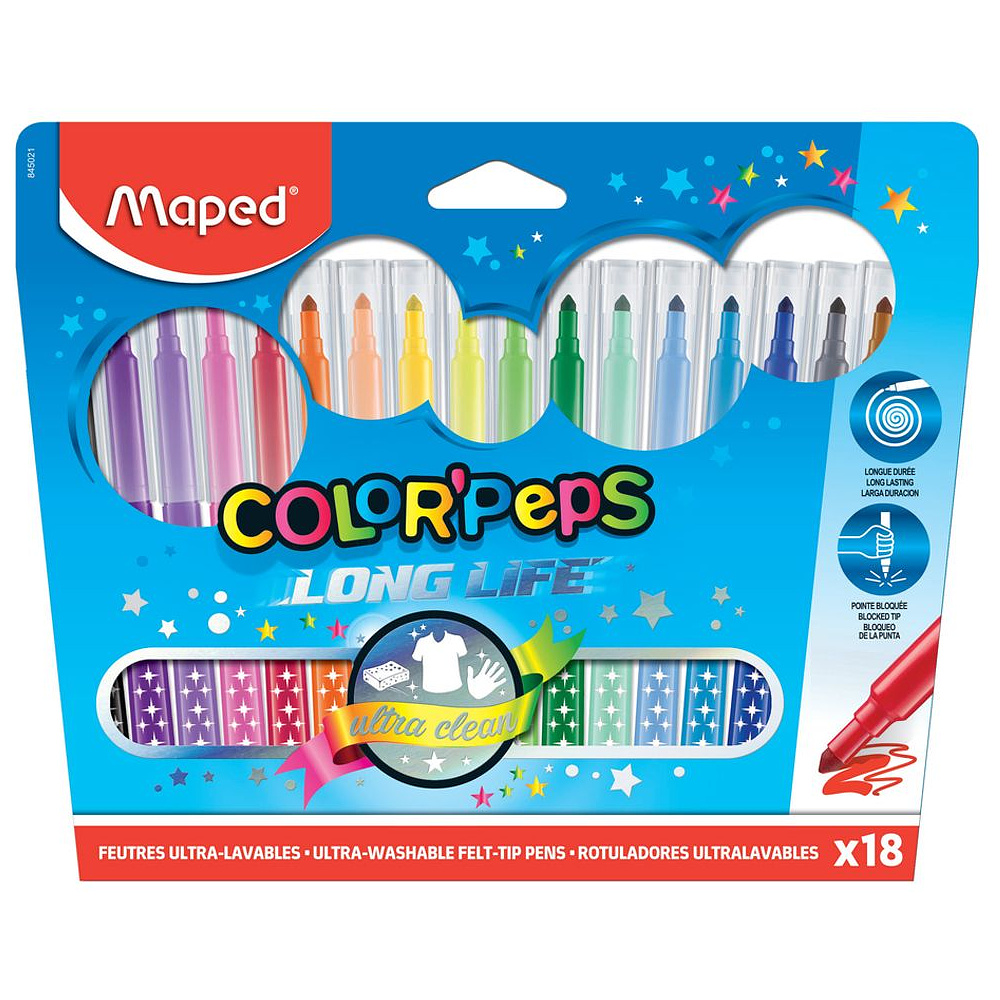Фломастеры Maped "Color Peps", 18 шт