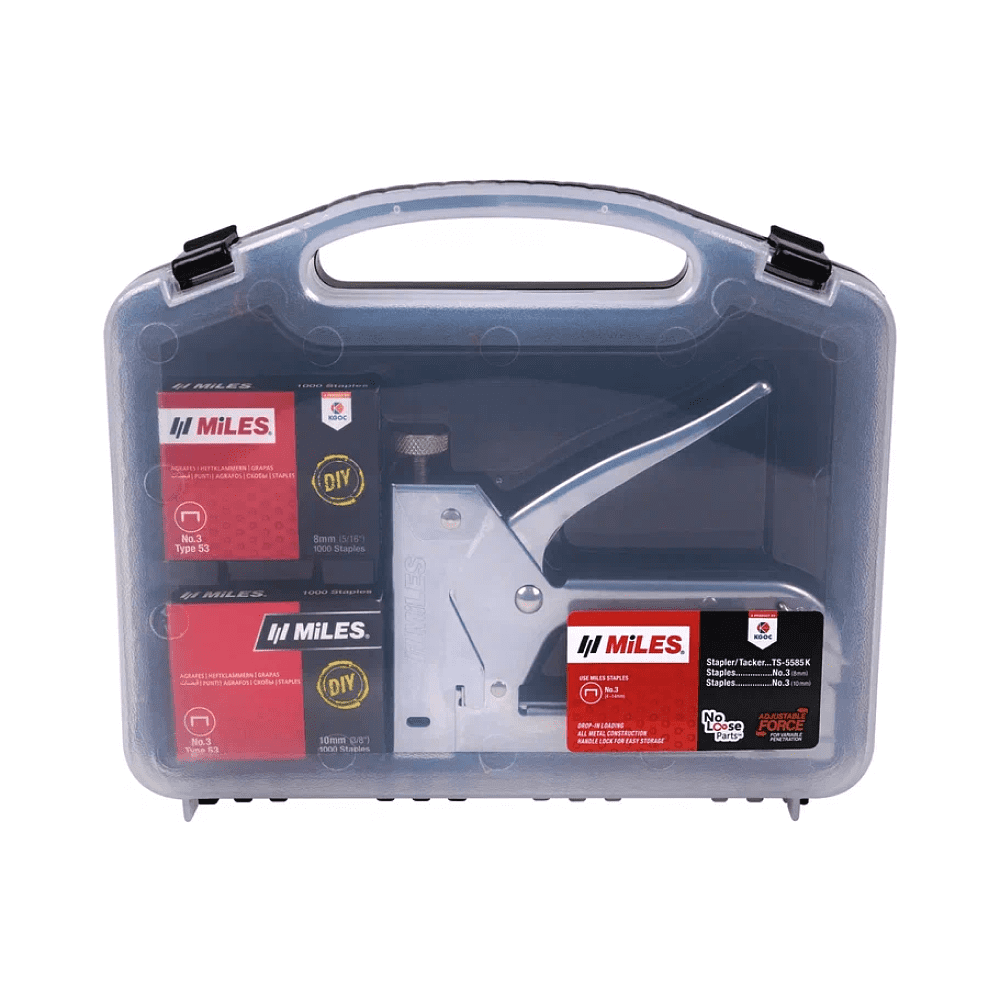 Набор инструментов Miles "5585KM3-D8-D10", степлер скобозабивной + скобы