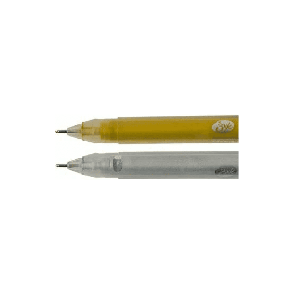 Ручка гелевая "Сонет", 0.5 мм, 2 шт., серебро, золото - 5