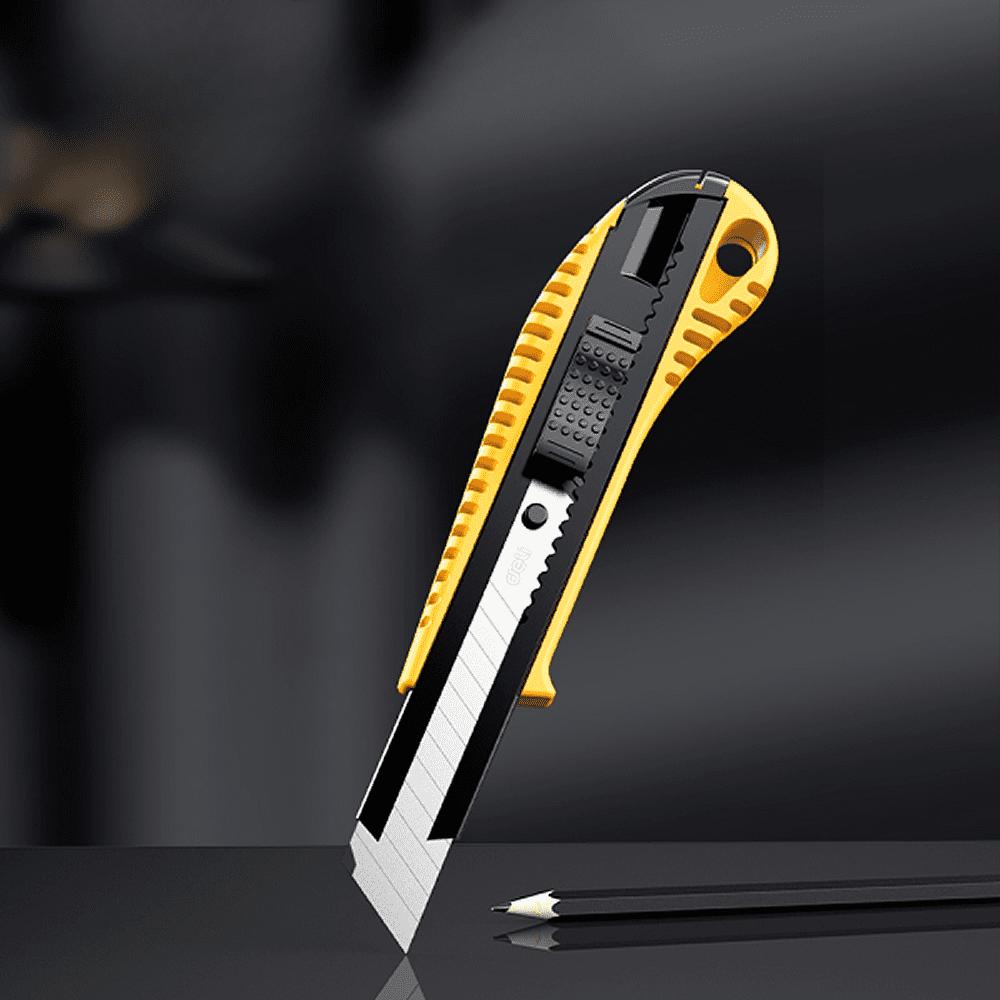 Нож универсальный "Deli DL003B", 18 мм, усиленный, 24 штуки в упаковке - 5