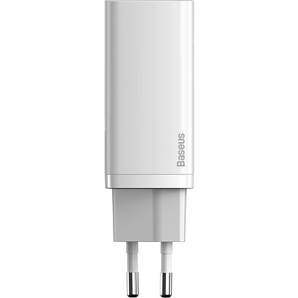 Сетевое зарядное устройство Baseus CCGAN2L-B02 GaN2 Lite Quick Charger Type-C+USB 65W White