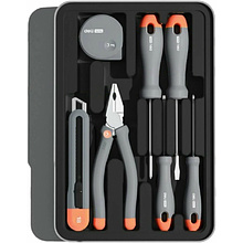 Набор ручного инструмента Deli HS H1001-ADE, 15 предметов, бокс, Soft Touch, оранжевый
