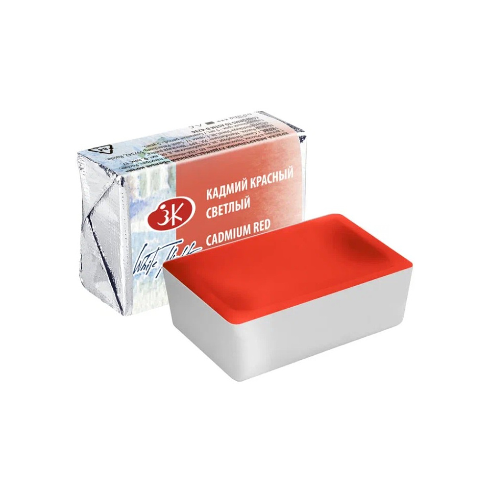 Краски акварельные "Белые ночи", 302 кадмий красный светлый, кювета