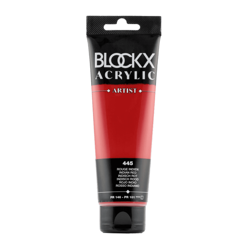 Краски акриловые "Blockx", 445 индийская красная, 120 мл