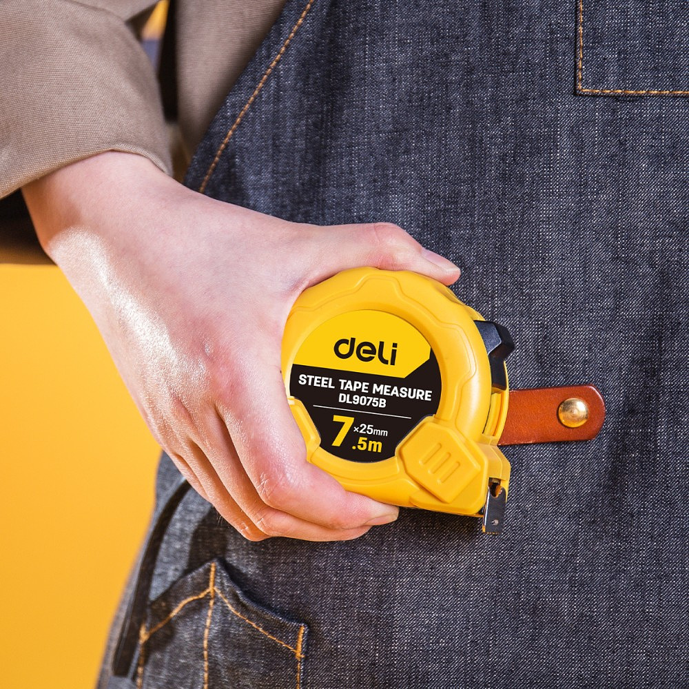 Рулетка Deli YS EDL9075B, 7.5 м х 25 мм, желтый - 6
