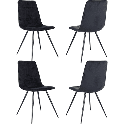 Стул Бюрократ "CH-K1_4", ткань, черный, металл, комплект 4 штуки