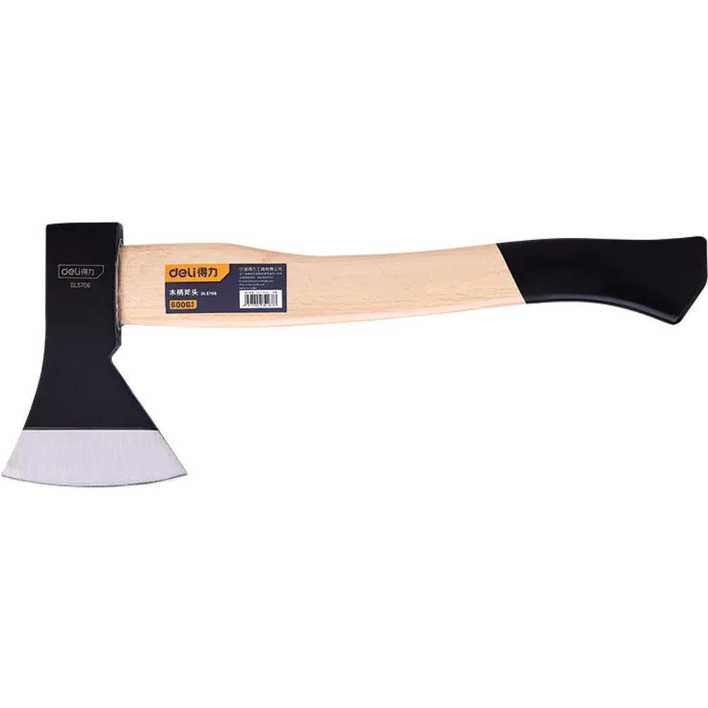 Топор "Deli" 0,6 кг, деревянная рукоятка