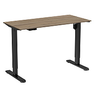 Стол с электроприводом WellDesk Light 1300x675х18 черный/дуб денвер трюфель (9116309+9072454)